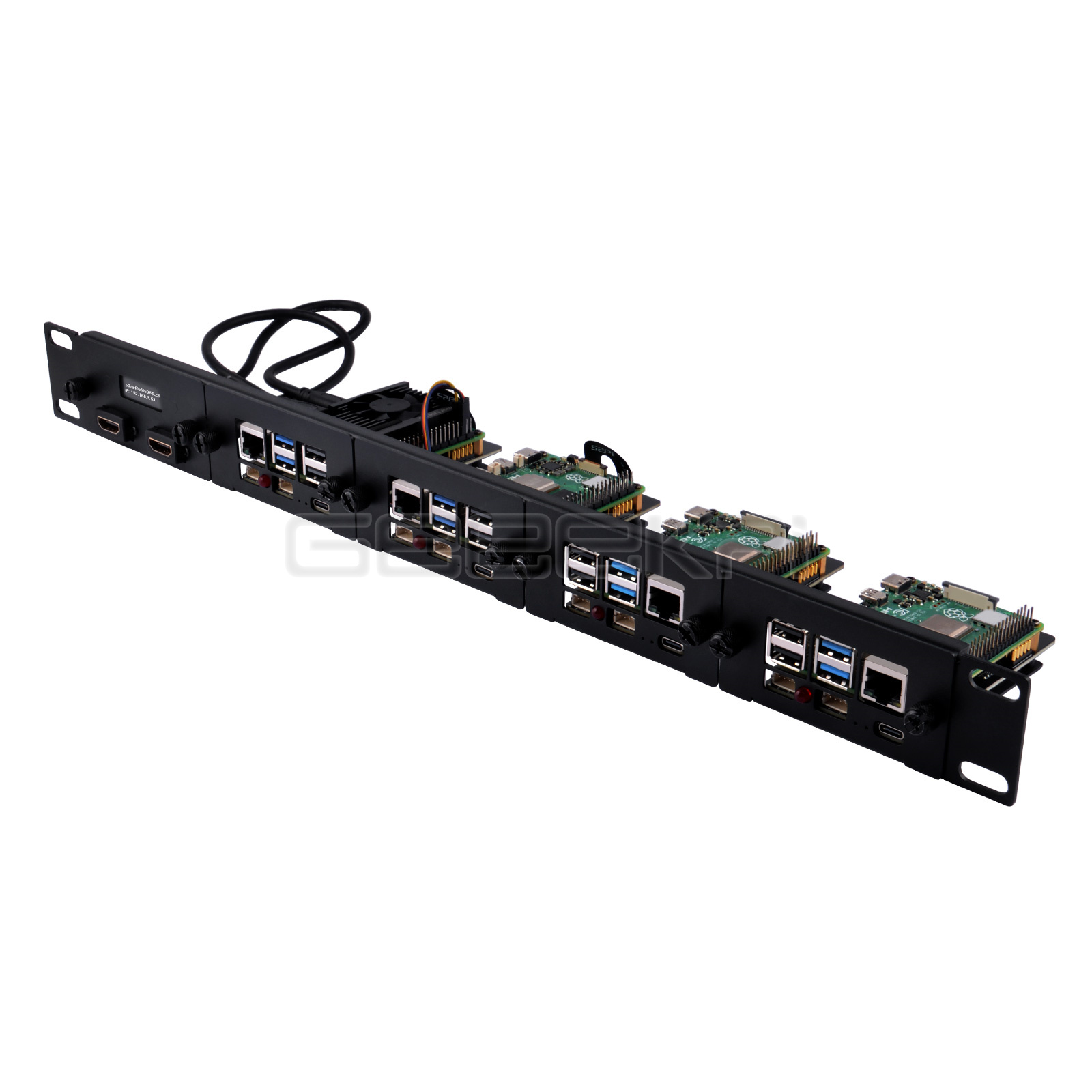 Raspberry Pi Rackmount 1U 19 Inch - Zestaw wsporników stalowych 1U do montażu
